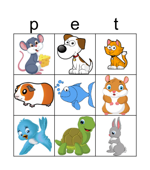 Pet Bingo Card