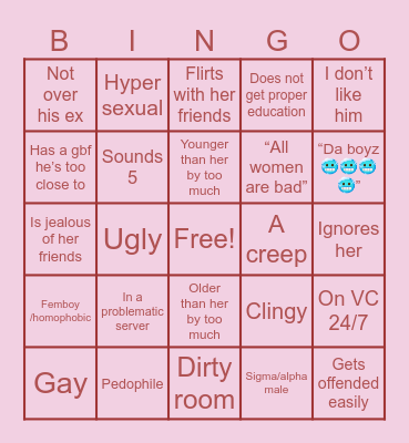MK’s BF Bingo Card