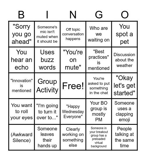 WTF Bingo Card