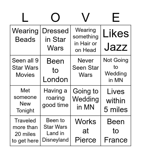 Celebrate Jenny and Ricky's Bingo Card