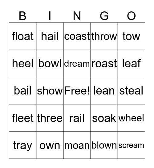 Lesson 6, 7, 8 BINGO Card