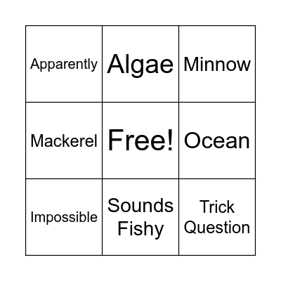 Nugget and Fang Vocabulary Bingo Card