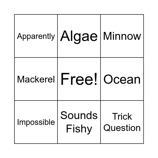 Nugget and Fang Vocabulary Bingo Card