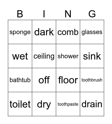 Bathroom Bingo Card