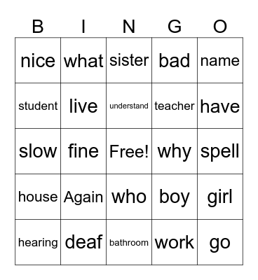 Lessons 1, 2, and 3 Bingo Card