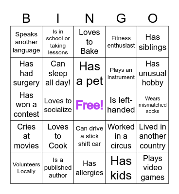Meet -n- Greet Bingo! Bingo Card