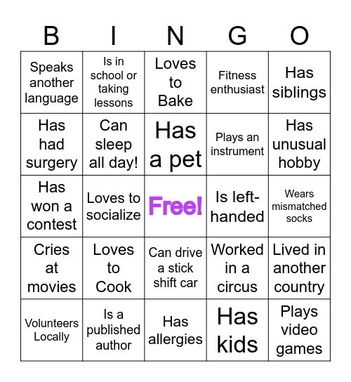 Meet -n- Greet Bingo! Bingo Card