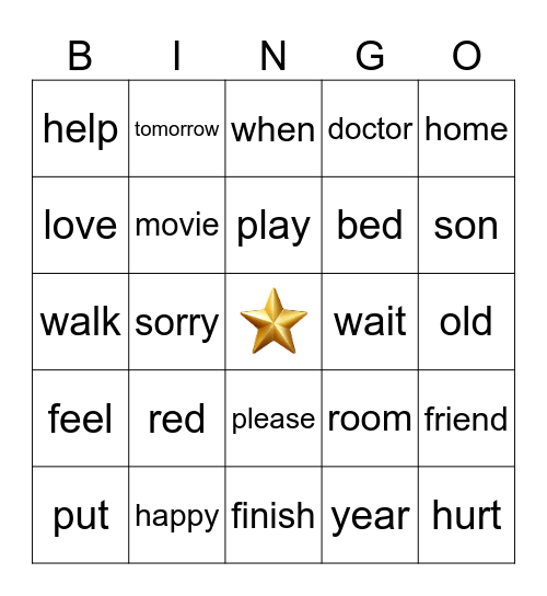 Lessons 4, 5, and 6 Bingo Card