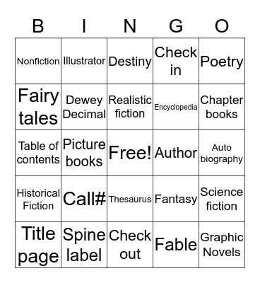 Library Bingo Card