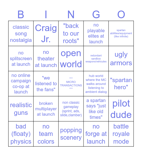 Halo 7 Bingo! Bingo Card