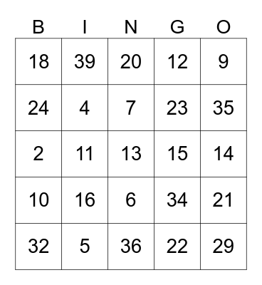 Nama: Bingo Card