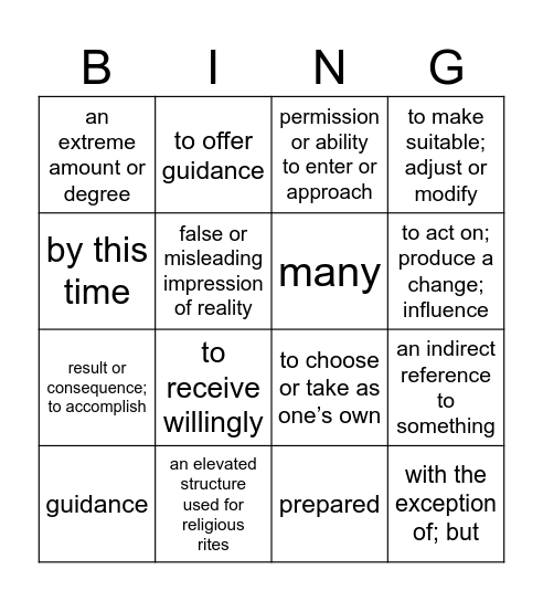 Commonly Confused #1 Bingo Card