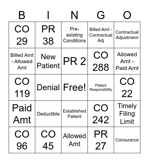 EOB Bingo Card
