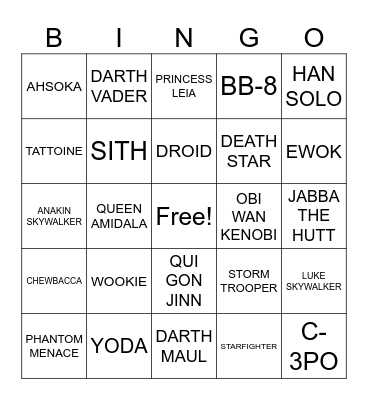 MAY THE 4TH BE WITH YOU BINGO Card