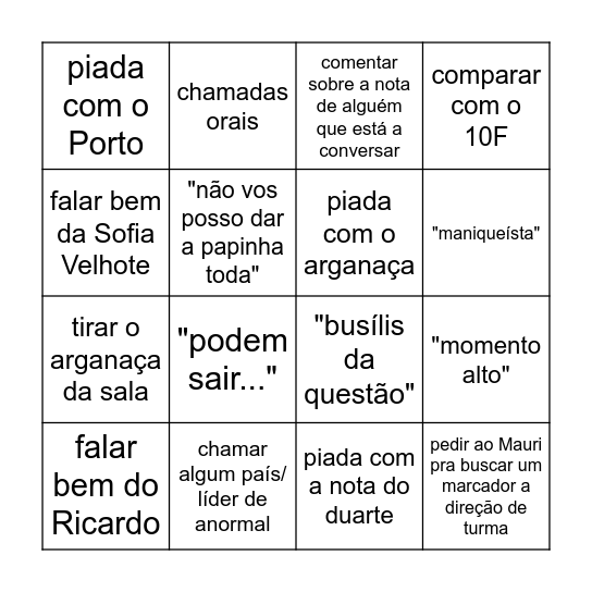 Bingo do Rui Bingo Card