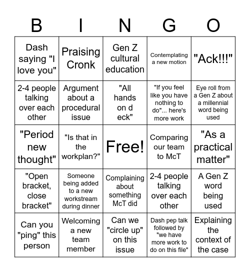 BINGO Card