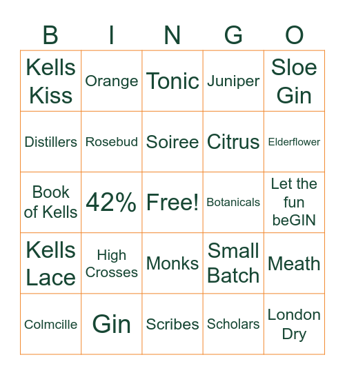 Summer Soirée Bingo Card