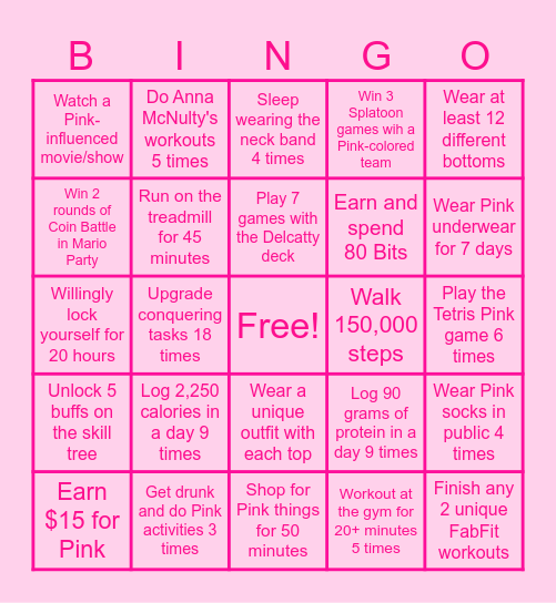 May Tasks Bingo Card