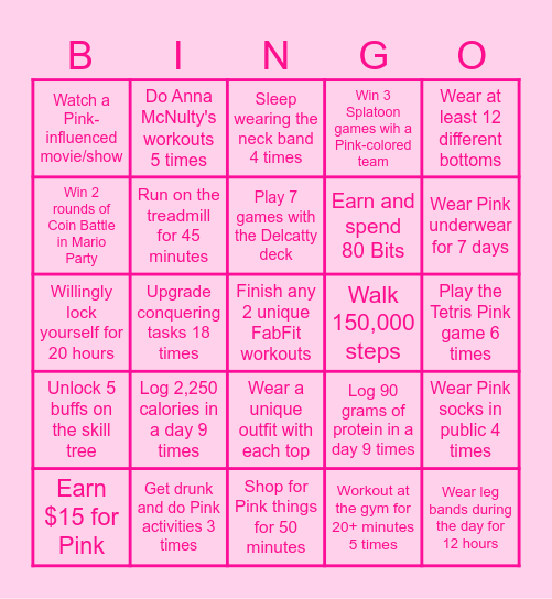 May Tasks Bingo Card