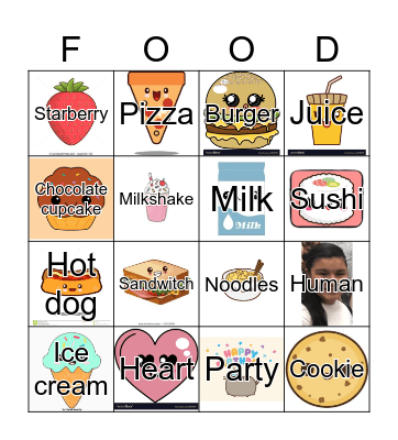 Count Numbers 1 to 20 Food Bingo Card