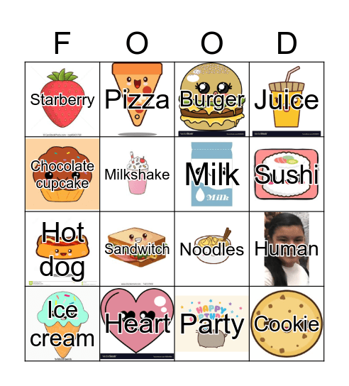 Count Numbers 1 to 20 Food Bingo Card