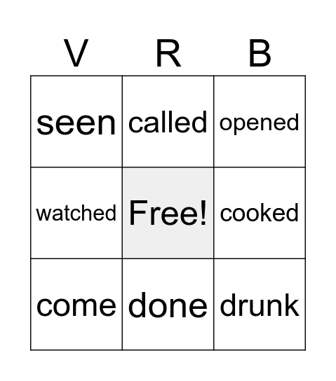 Regular and Irregular Bingo Card