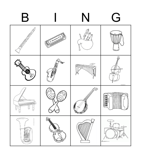 muziek bingo Card