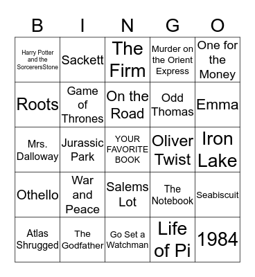 BOOK BINGO Card