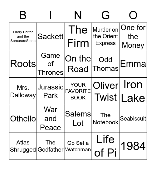 BOOK BINGO Card