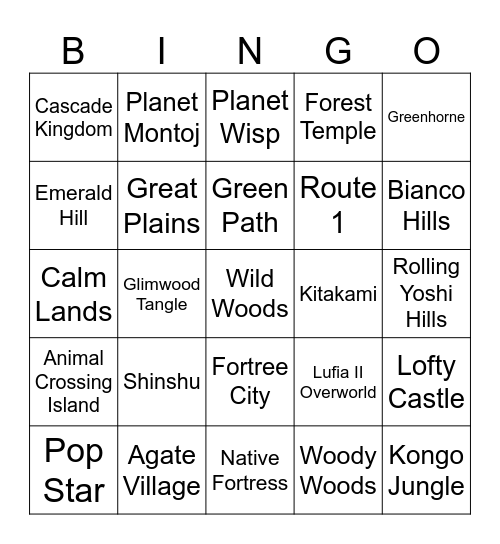 Kurisu Round 2 (Grassy Areas) Bingo Card