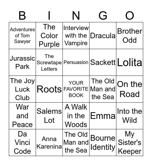 BOOK BINGO Card