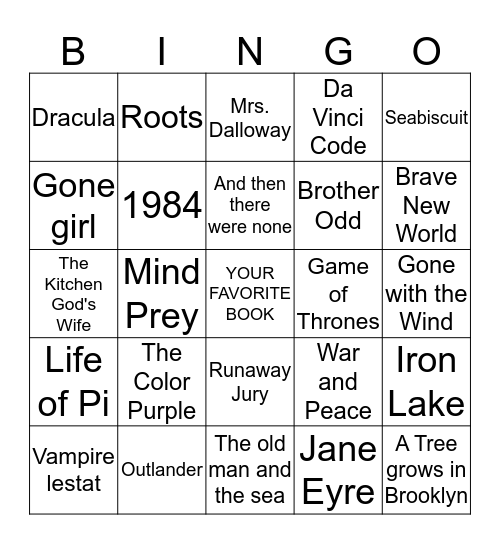 BOOK BINGO Card