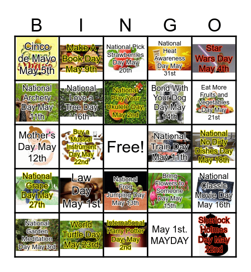 May 2024 Bingo Card