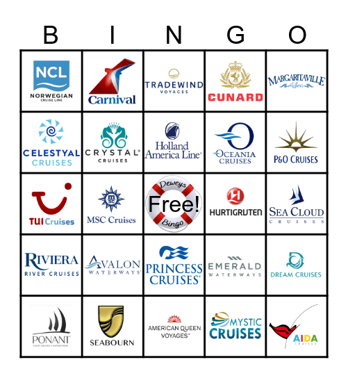 Cruise Logo Bingo Card