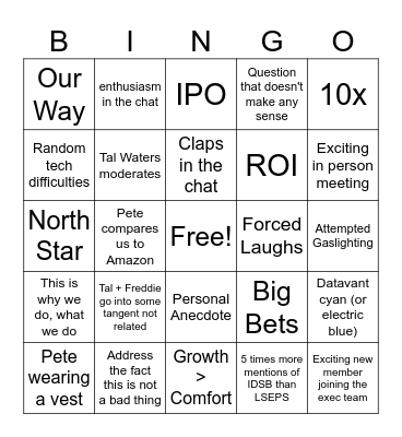 All Hands Meeting 5/1 Bingo Card