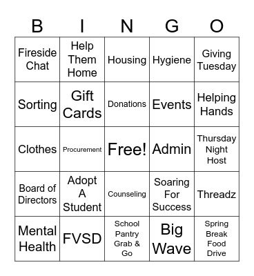 Robyne's Nest Bingo Card