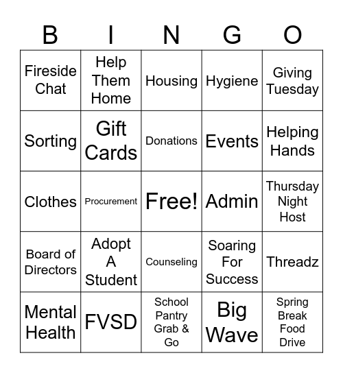 Robyne's Nest Bingo Card