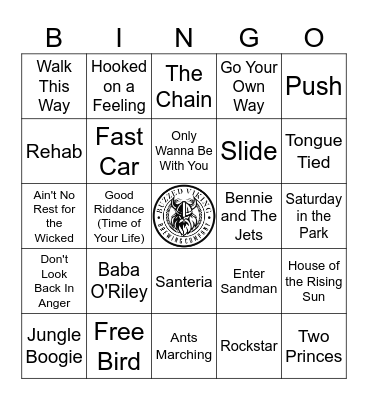 Bar Anthems! 1.0 Bingo Card