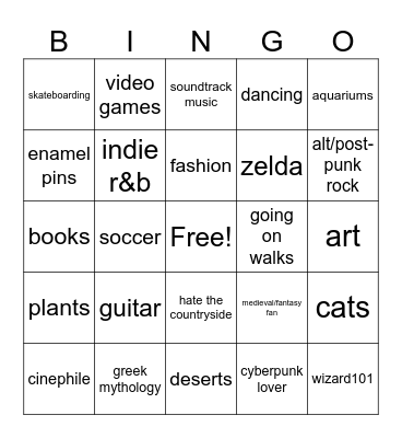 how many interests do you share with karus🤔 Bingo Card