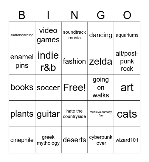 how many interests do you share with karus🤔 Bingo Card