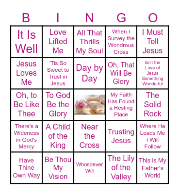 Favorite Hymns Bingo Card