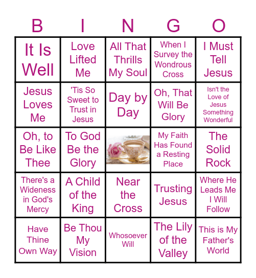 Favorite Hymns Bingo Card