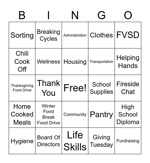 Robynes Nest BINGO Card