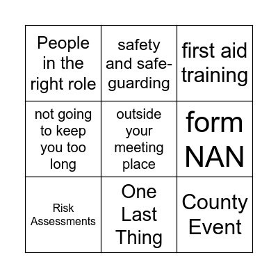 Leaders Meeting Bingo Card