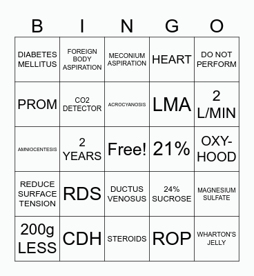 BABY BINGO Card