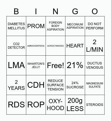 BABY BINGO Card