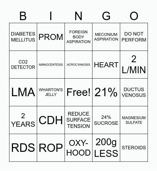 BABY BINGO Card