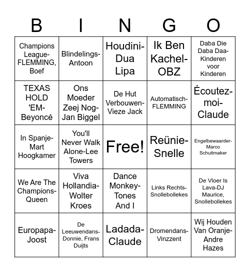 Lepelstraatse Boys Bingo Card