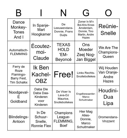 Lepelstraatse Boys Bingo Card