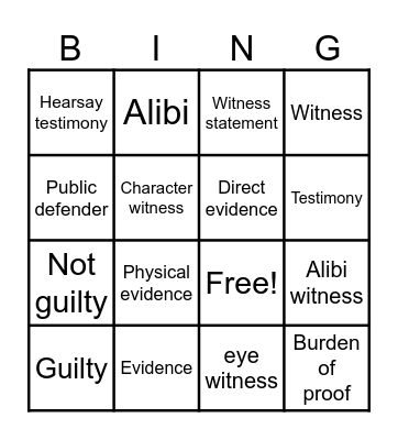 Module 6 Bingo Card